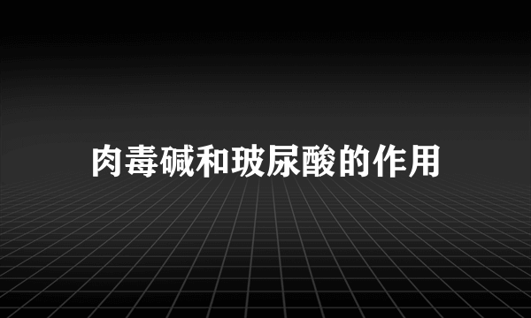 肉毒碱和玻尿酸的作用