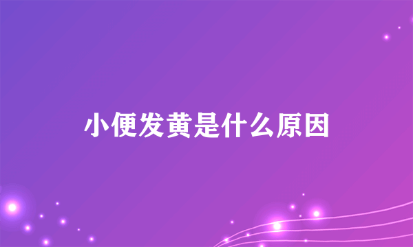 小便发黄是什么原因