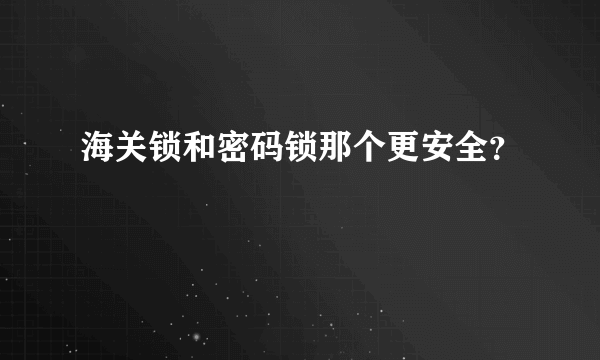 海关锁和密码锁那个更安全？