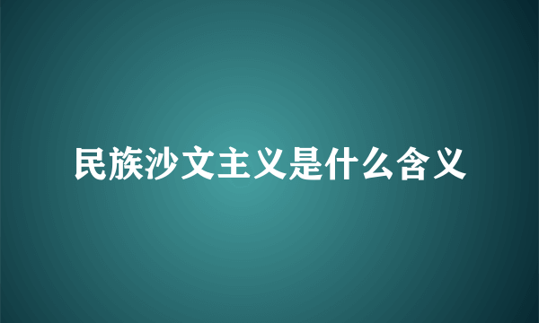 民族沙文主义是什么含义