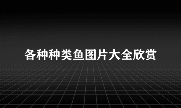 各种种类鱼图片大全欣赏