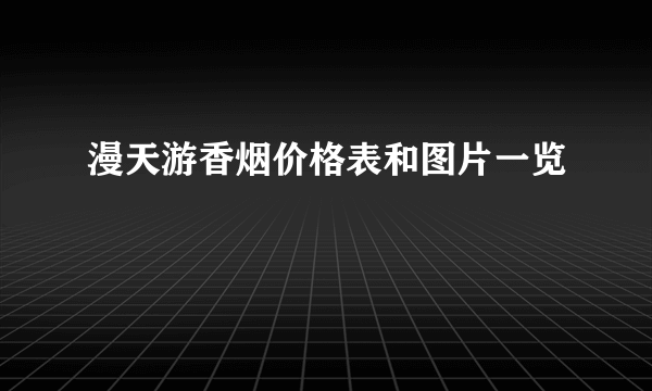 漫天游香烟价格表和图片一览