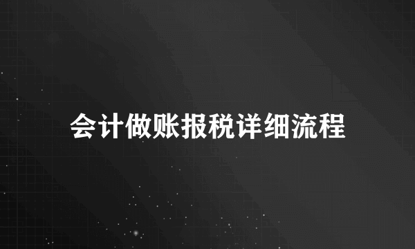 会计做账报税详细流程