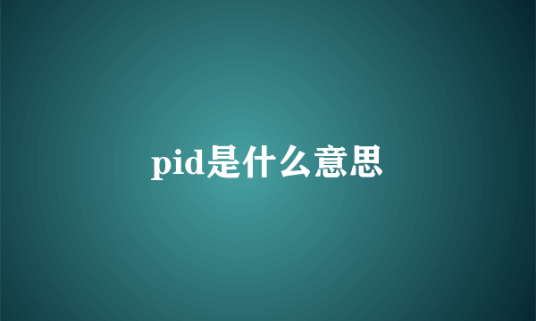 pid是什么意思