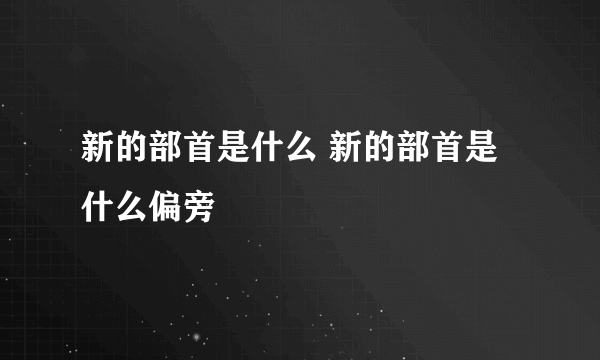 新的部首是什么 新的部首是什么偏旁