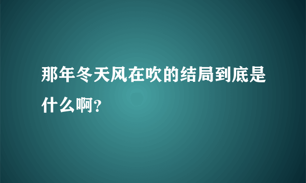 那年冬天风在吹的结局到底是什么啊？