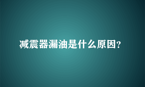 减震器漏油是什么原因？