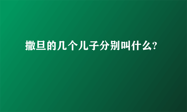 撒旦的几个儿子分别叫什么?