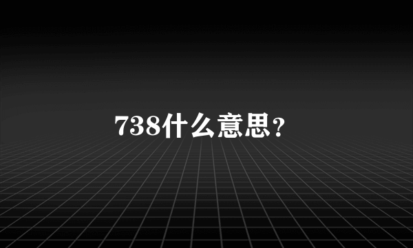 738什么意思？