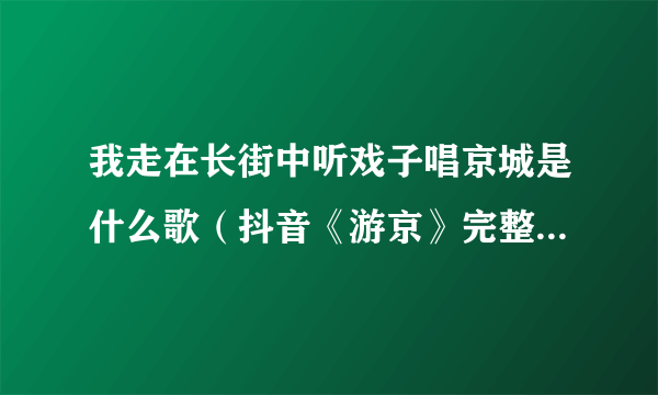 我走在长街中听戏子唱京城是什么歌（抖音《游京》完整歌词分享）