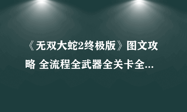 《无双大蛇2终极版》图文攻略 全流程全武器全关卡全角色解锁【游侠攻略组】