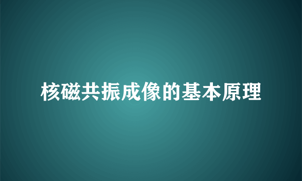 核磁共振成像的基本原理