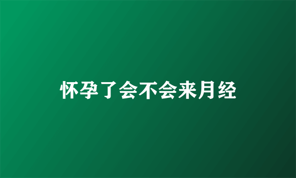 怀孕了会不会来月经