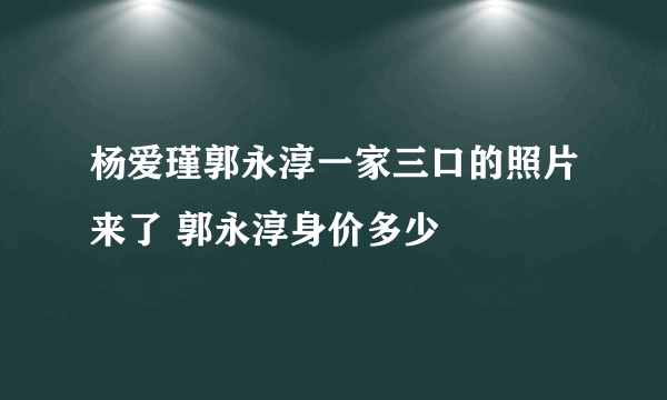 杨爱瑾郭永淳一家三口的照片来了 郭永淳身价多少