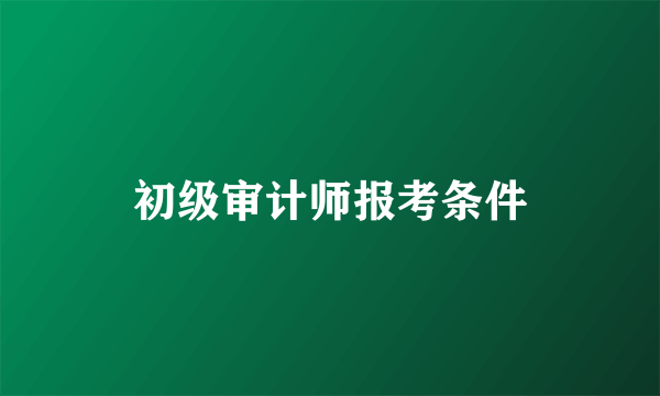 初级审计师报考条件