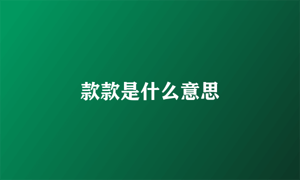 款款是什么意思