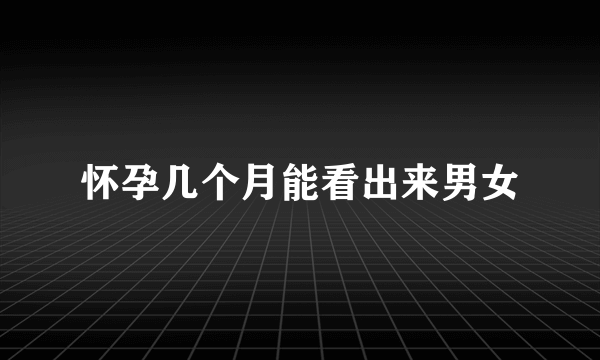 怀孕几个月能看出来男女