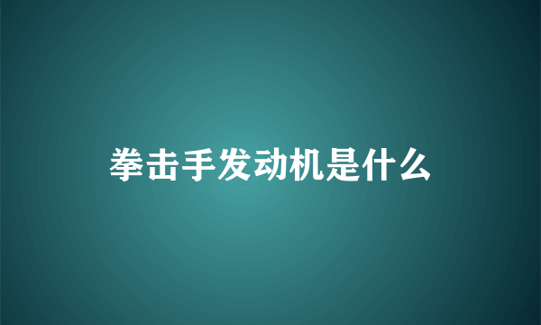 拳击手发动机是什么