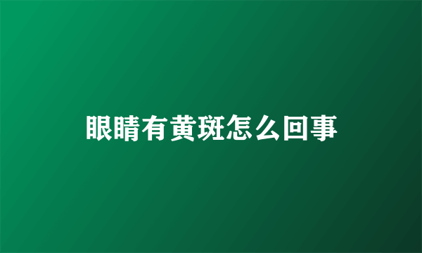 眼睛有黄斑怎么回事