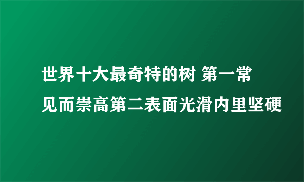 世界十大最奇特的树 第一常见而崇高第二表面光滑内里坚硬