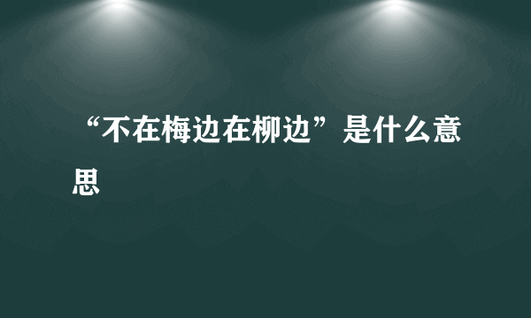 “不在梅边在柳边”是什么意思