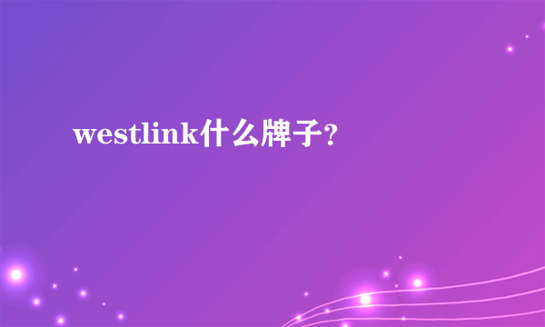 westlink什么牌子？