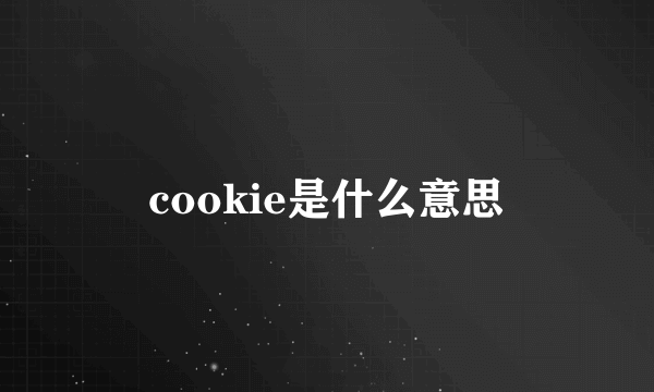 cookie是什么意思