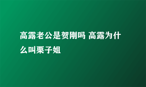 高露老公是贺刚吗 高露为什么叫栗子姐