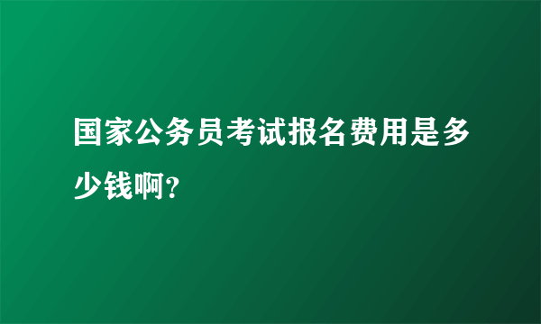 国家公务员考试报名费用是多少钱啊？