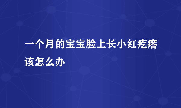 一个月的宝宝脸上长小红疙瘩该怎么办