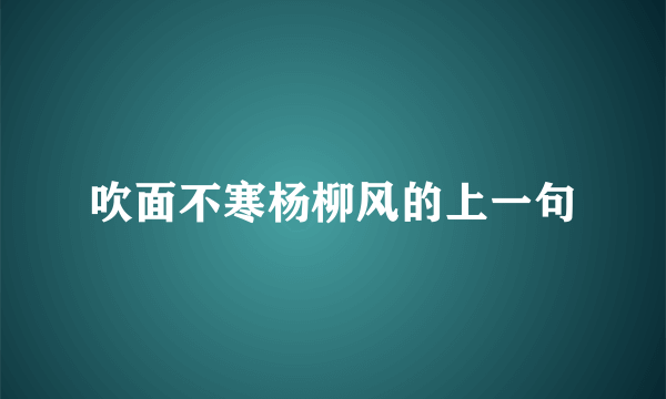 吹面不寒杨柳风的上一句