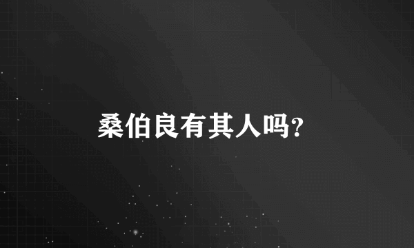 桑伯良有其人吗？