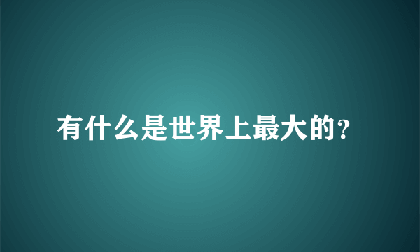 有什么是世界上最大的？