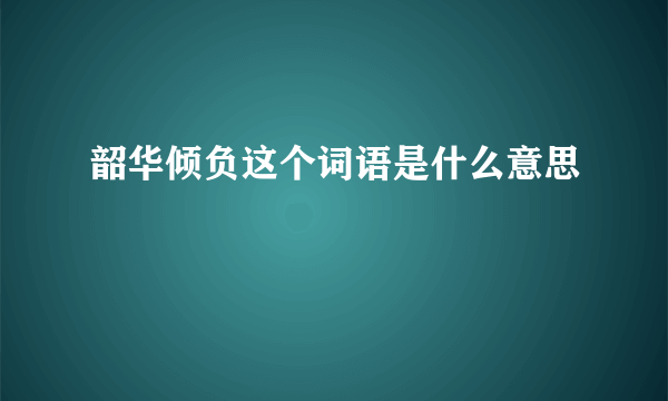 韶华倾负这个词语是什么意思