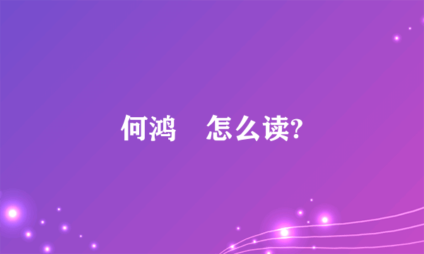 何鸿燊怎么读?