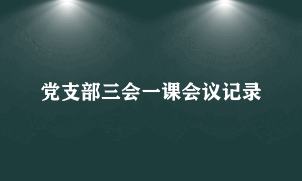 党支部三会一课会议记录