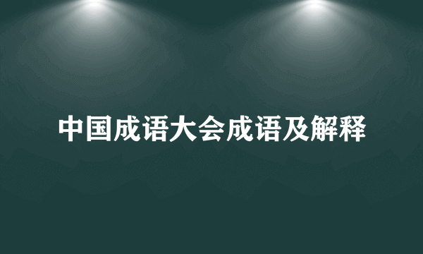 中国成语大会成语及解释