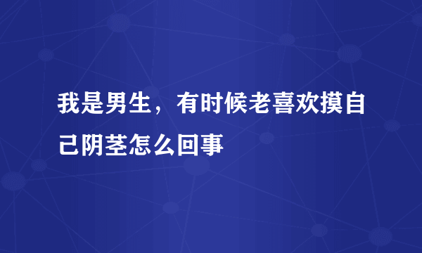 我是男生，有时候老喜欢摸自己阴茎怎么回事