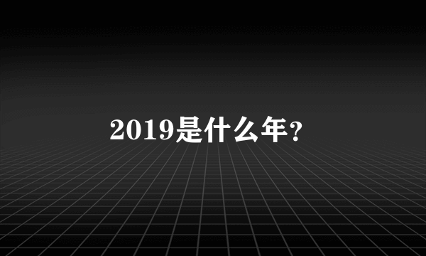 2019是什么年？