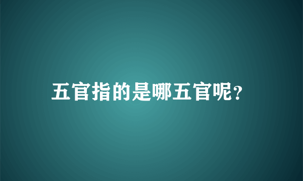 五官指的是哪五官呢？