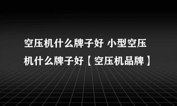 空压机什么牌子好 小型空压机什么牌子好【空压机品牌】