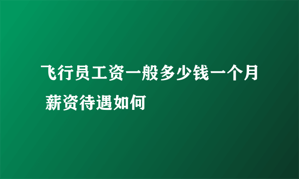 飞行员工资一般多少钱一个月 薪资待遇如何