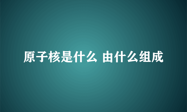 原子核是什么 由什么组成