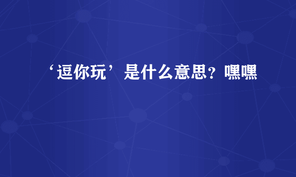 ‘逗你玩’是什么意思？嘿嘿