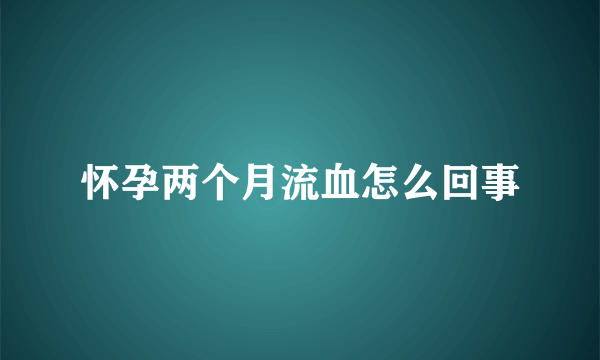 怀孕两个月流血怎么回事