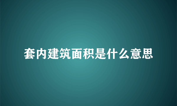 套内建筑面积是什么意思