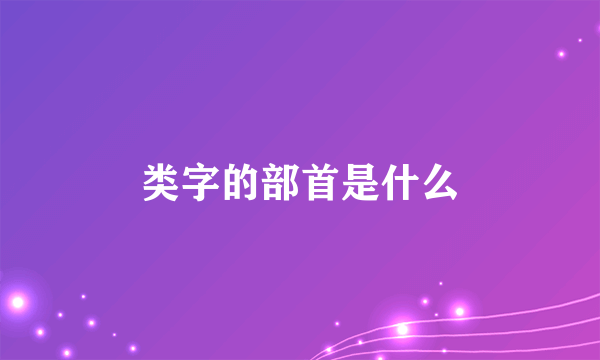 类字的部首是什么