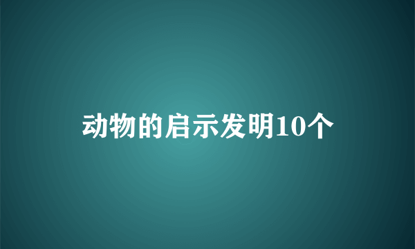 动物的启示发明10个