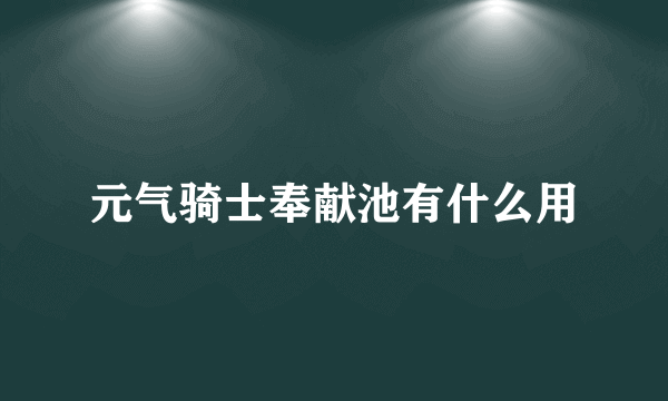 元气骑士奉献池有什么用