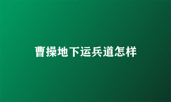 曹操地下运兵道怎样